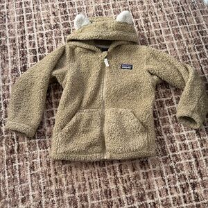 Patagonia Fleece Bear Hoodie Jacket - Tan